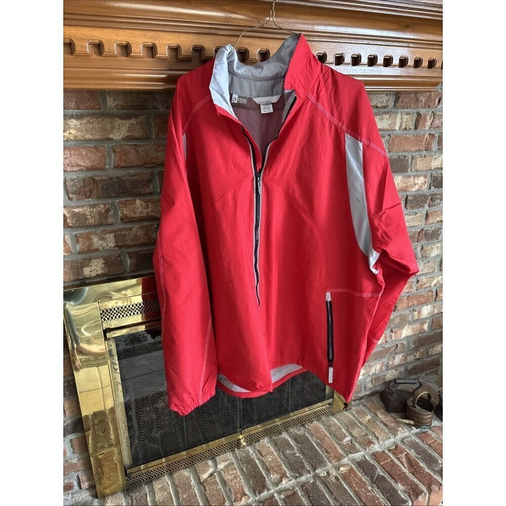 North End Men's Lightweight Hooded Olympic Red/Gray Jacket Windbreaker XL NWT